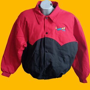 XL Vintage Quilted Work Jacket Trucking 1990's Tom Kat On Site North Dakota usa